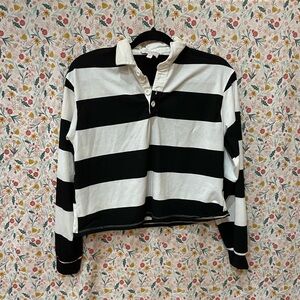 Women’s Striped Cropped Long Sleeve
